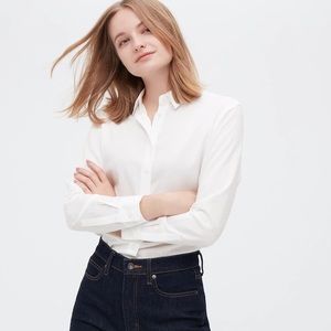 WHITE BUTTON DOWN TOP UNIQLO